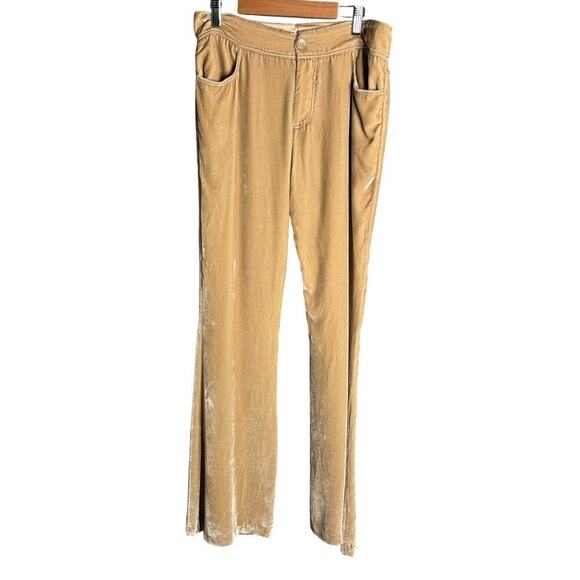Sablyn Shoshanna Velvet Straight Leg Pant Tan Size XS - Picture 1 of 3